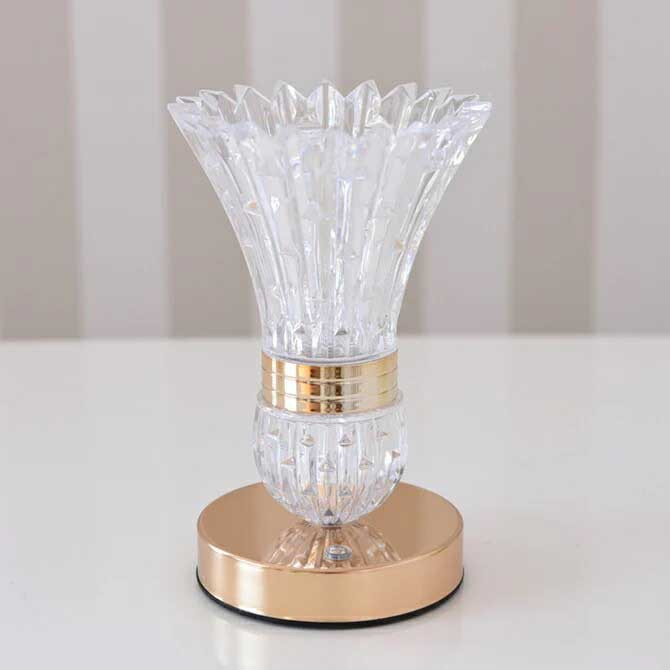 Кришталева акумуляторна LED-лампа у формі вази, фото 1
