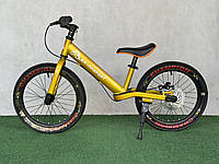 Детский беговел велобег 16 с надувными колёсами, дисковым тормозом и металлической рамой