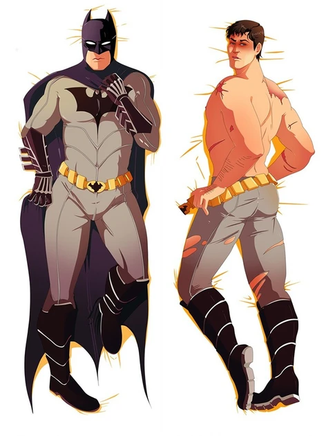 Дакімакура 150 х 50 см Бетмен Подушка з наволочкою обнімашка двухстороння, фото 1