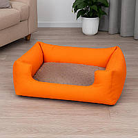 Лежанка для кота та собаки Комфорт помаранчевий з бежевим S 60x45 від New and Classic