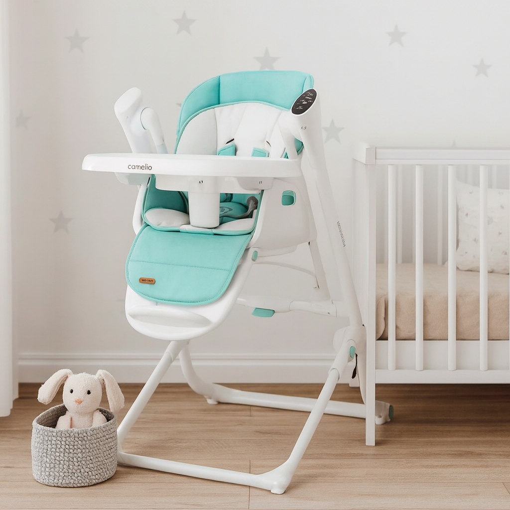 Дитячий стільчик-гойдалка Carrello Triumph CRL-10302 у кольорі Mint Green. Електронна гойдалка-стільчик Carrellо