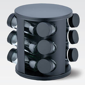 Набір ємностей для спецій 12 шт. Maestro MR-1725-BLACK - MegaLavka