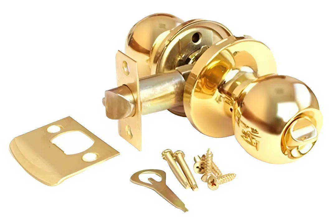 Дверна ручка кноб KEDR NEW D672BK SB, золото (Китай)