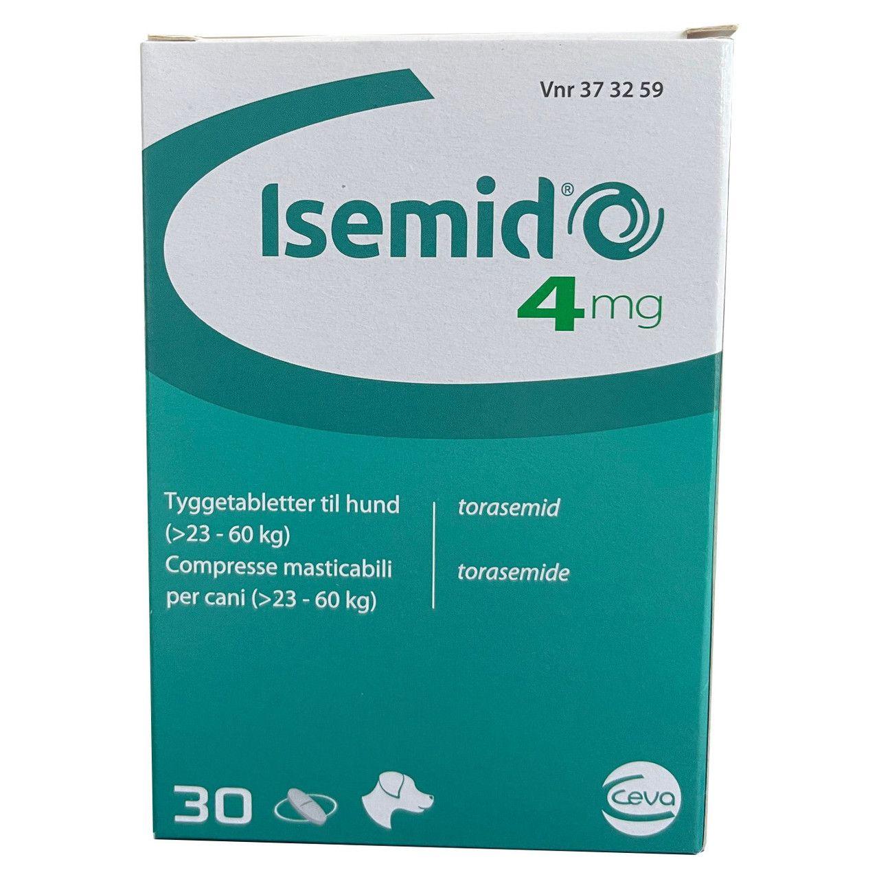 Ісемід 4 мг Ceva Isemid при застійній серцевій недостатності, набряку легенів у великих собак, 30 таблеток, фото 1