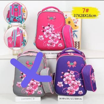 Рюкзак шкільний міський 37*28 см з пеналом та щільною спинкою принт Квіти у різних варіантах Lju