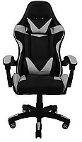 Геймерське ігрове крісло комп'ютерне GT Play спортивне для пк з подушками розкладне сіре, фото 4