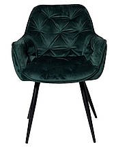 Крісло Magic велюр зелений / чорний каркас TM Intarsio, фото 2