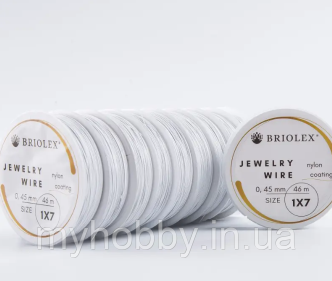 Ювелірний трос білий 0,45мм -5м відрізок, фото 1