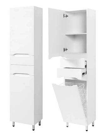 Пенал з корзиною підлоговий для ванної кімнати Verona 40 см, фото 2