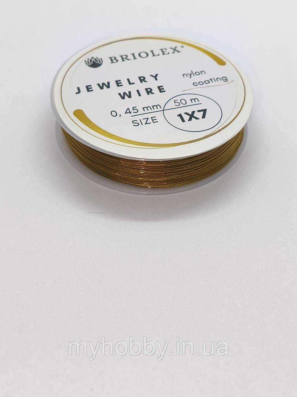 Ювелірний тросік 0,45мм колір Золотистий -46м, фото 1