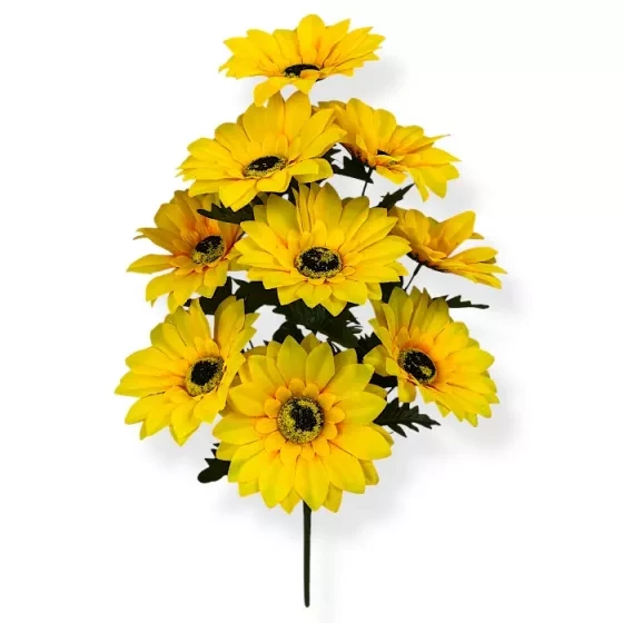 Штучні квіти букет соняшників 53 см (10 шт. в уп), фото 1