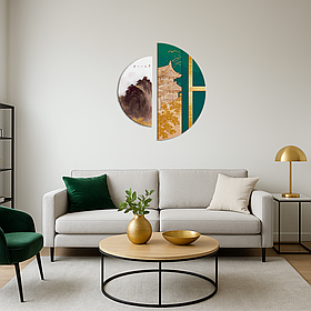 Картина за номерами Східна гармонія з фарбами металік (напівкруги) 70*70 см Орігамі OSR 1003