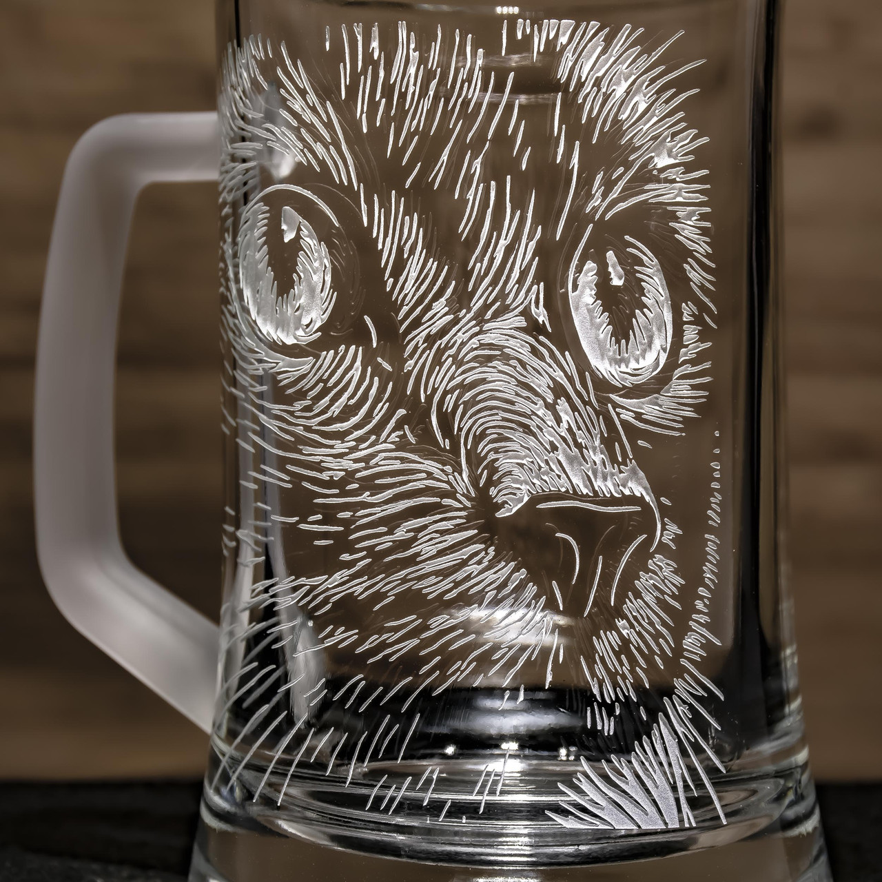 Пивний келих з гравіюванням кішки - подарунок для любителя котів, фото 1