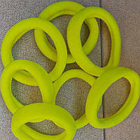 Гумка для волосся нейлонова 4 см – жовта неонова, основа для бантиків