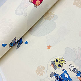 Турецька бавовняна тканина ранфорс "Стич на молочному" 240 см