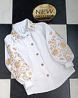 Дитяча блуза вишиванка шкільна "Літнє Поле" (140р)