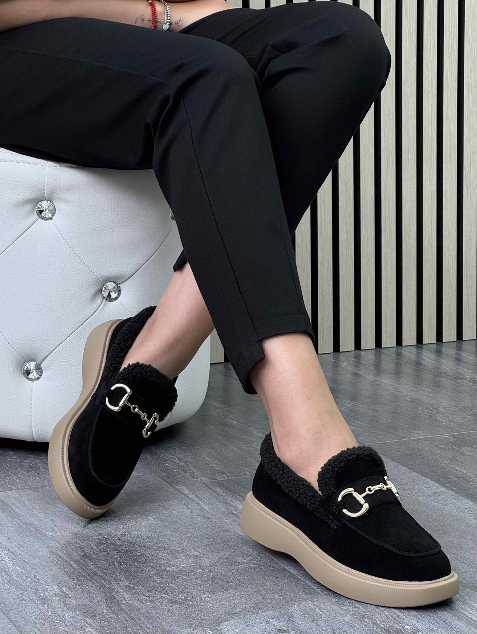 Туфлі лофери " ШКІРА " жіночі 6 пар у ящику чорного кольору 37-41, фото 1