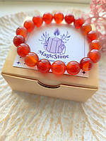 Браслет із сердоліку намистини 10 мм