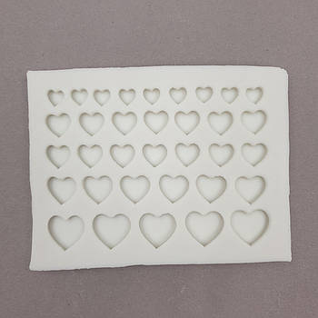 Силіконовий молд Сердечка — 34 шт.