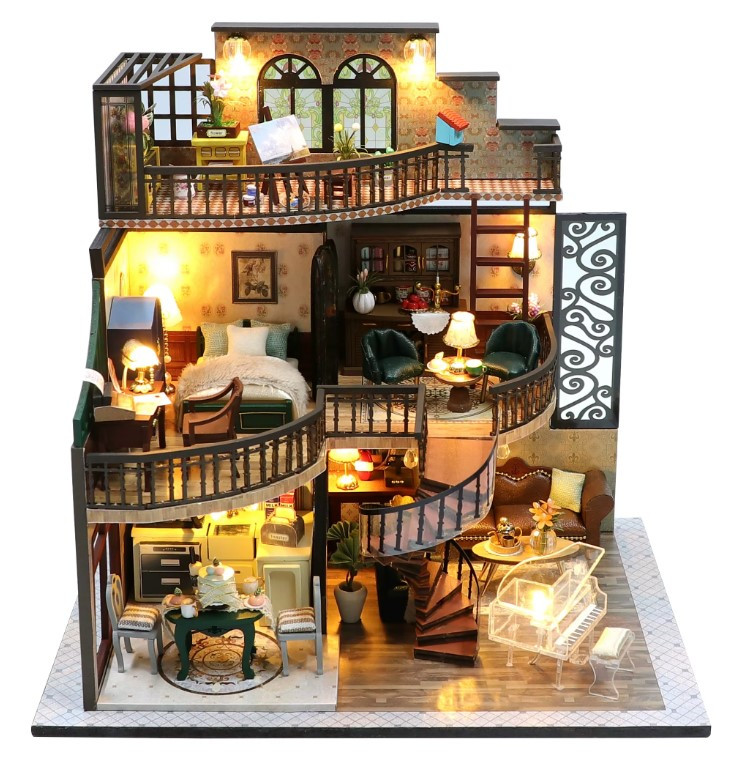 Інтер'єрна мініатюра для самостійного складання румбокс House Будинок в англійському класичному стилі з антикваріатом, фото 1