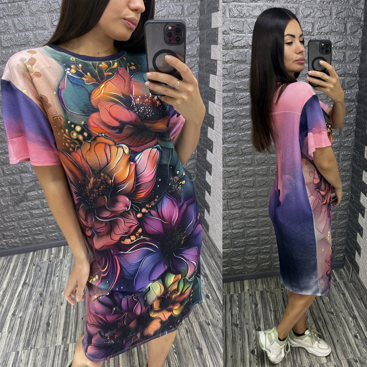 Жіноча сукня-футболка з прикольним принтом, фото 1