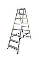 Драбина алюмінієва двостороння Міткас DD8-150, 8 ступенів, 1.79 м