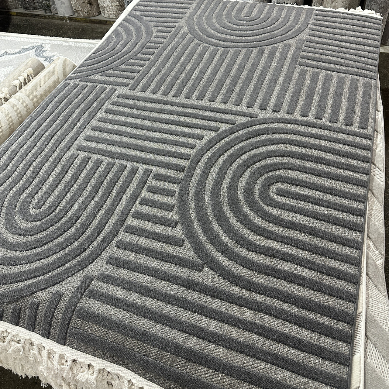 Килим в скандинавському стилі 3606C сірий