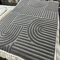 Килим в скандинавському стилі 3606C сірий