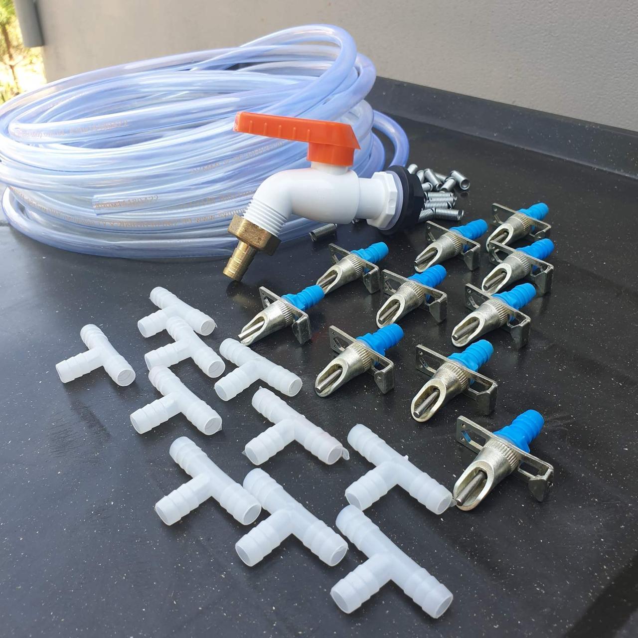 Комплект поїлок для кролів "Вухастик 10" + червоний, фото 1