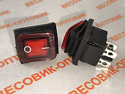 Кнопка мережева вимикач із пильником для ваг KCD4-103 16А/250в 4кВт 26х22мм водонепроникний IP65