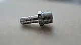 Штуцер шланговий різьбовий нержавіючий DN15 (1/2") зовнішня, н/ж сталь AISI304, ялинка 12.7мм, BSPP, фото 8