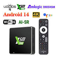 Медіаплеєр Ugoos X5M Pro Amlogic S905X5M 4/32 WIFI6 AI-SR тв приставка