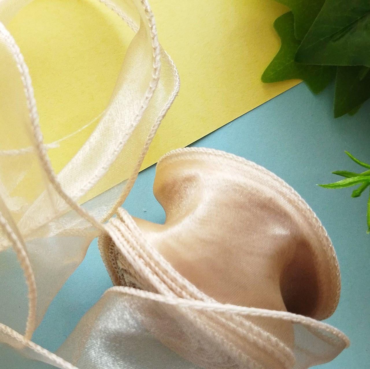 Органза з кантом завширшки 4 см №186 карамельний, фото 1