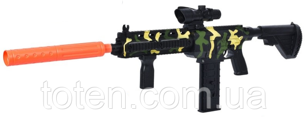 Автомат дитячий помповий JW-02 на акумуляторі, м’які кульки-присоски, приціл, USB зарядка, фото 1