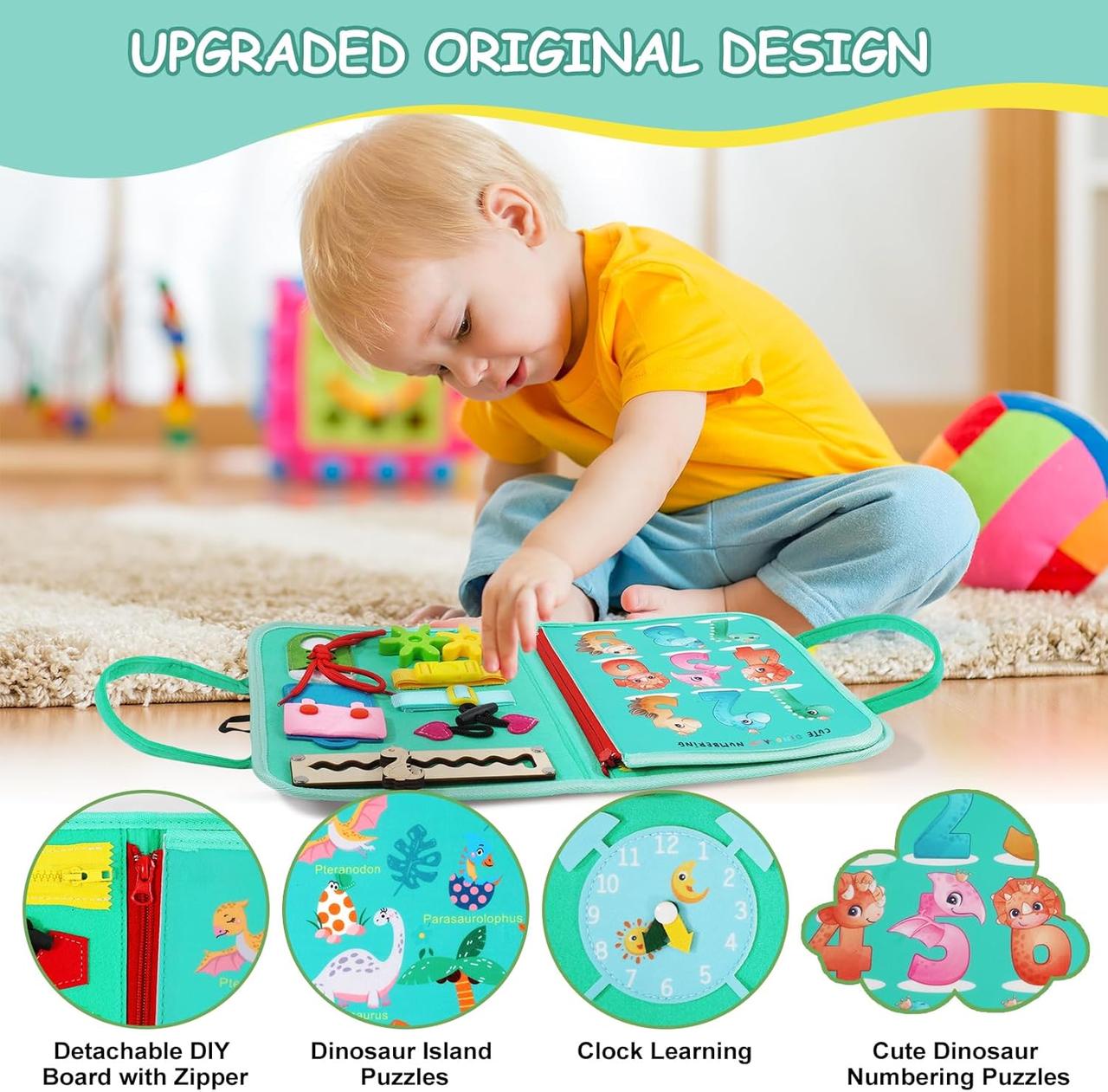 Розвиваюча папка сумочка з шестернями лабіринтом Інтерактивна логічна книжка іграшка з фетру з цифрами липучками, фото 1