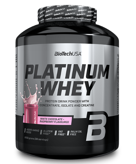 Протеїн Platinum Whey BioTech 2 кг Білий шоколад - Малина, фото 1