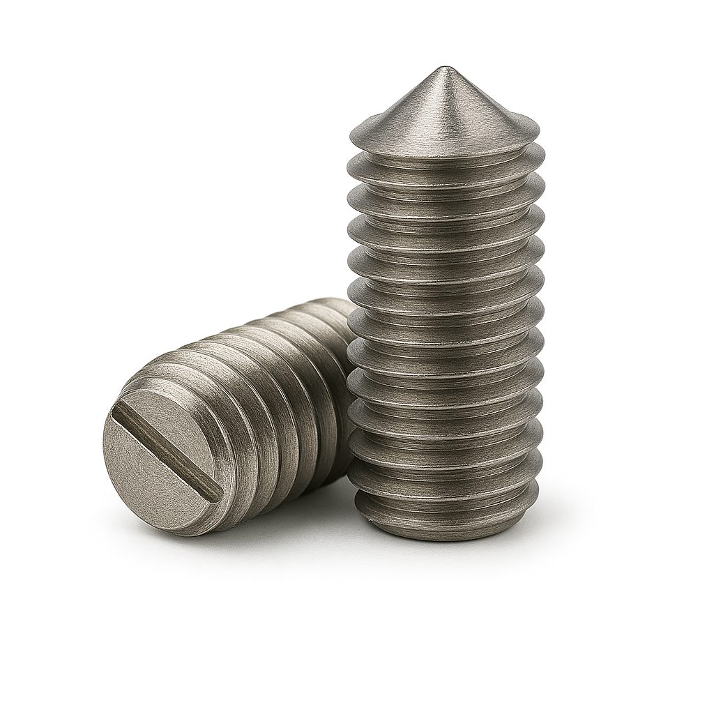 DIN 553 Гвинт установочний з прямим шліцом і конічним кінцем нержавіючий, фото 1