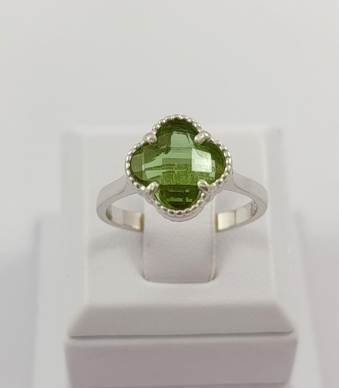 Срібна каблучка з султанітом "Конюшина" КЛТ/с-слт, фото 1