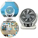 🤍Вентилятор портативний FAN-606 4в1 6", сонячна панель, 2 LED лампи, 2 швидкості, 6Вт, USB, 3.2V/4000 мАг, фото 3