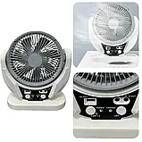 🤍Вентилятор портативний FAN-606 4в1 6", сонячна панель, 2 LED лампи, 2 швидкості, 6Вт, USB, 3.2V/4000 мАг, фото 5