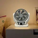 🤍Вентилятор портативний FAN-606 4в1 6", сонячна панель, 2 LED лампи, 2 швидкості, 6Вт, USB, 3.2V/4000 мАг, фото 6