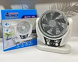 🤍Вентилятор портативний FAN-606 4в1 6", сонячна панель, 2 LED лампи, 2 швидкості, 6Вт, USB, 3.2V/4000 мАг, фото 7