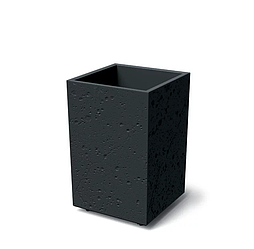 Горщик для квітів пластиковий Prosperplast Сієра на колесах висока Beton 40*65см чорна DSIH400E-B411