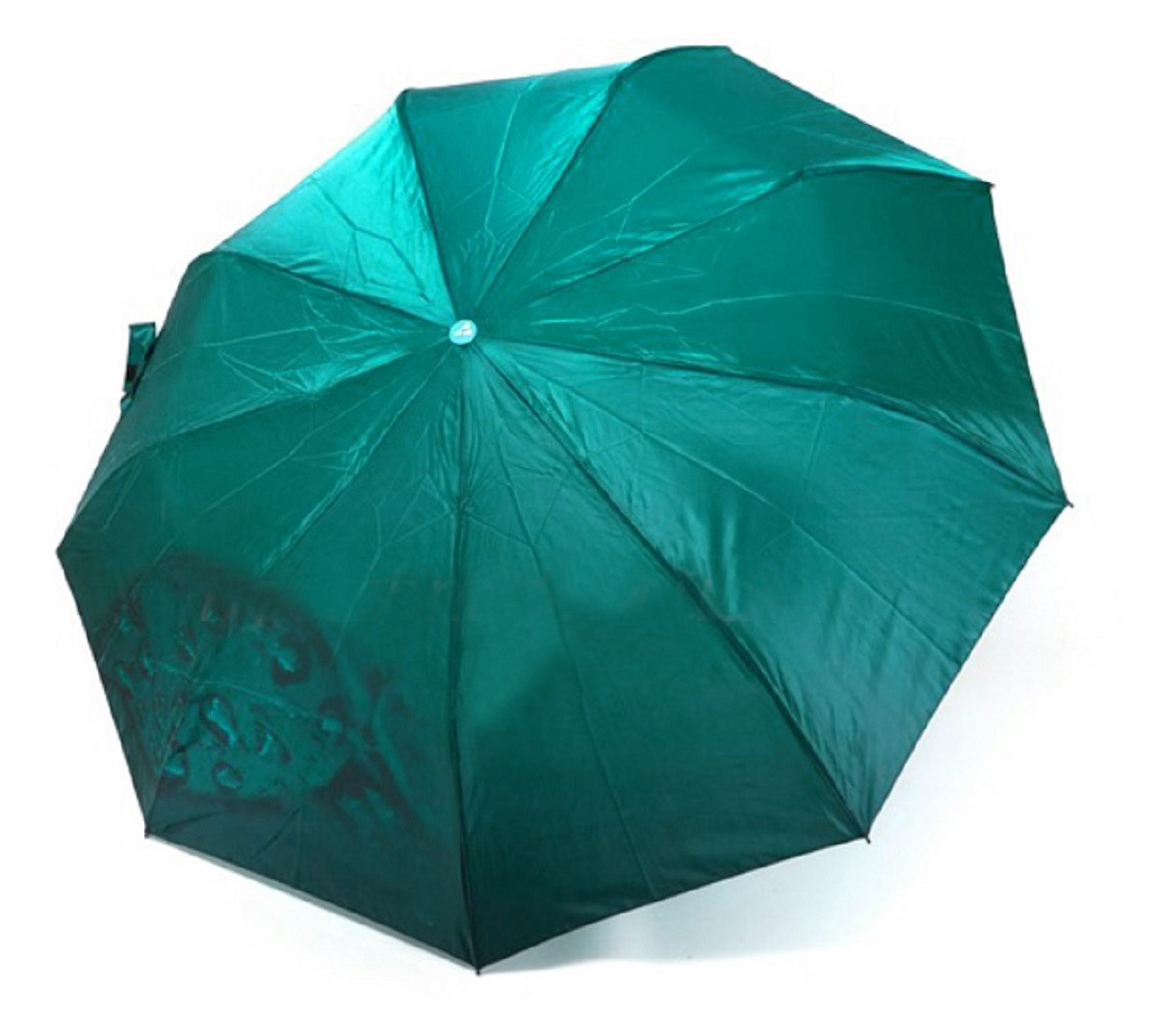 Парасоля SILVER RAIN жіноча напівавтомат на 9 спиць сатин бірюзова, фото 1