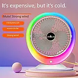🧡Портативний вентилятор зі зволожувачем повітря Mini Fan, LED RGB підсвітка, USB Type-C, VU-04/JKJ-103, фото 2