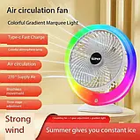 🧡Портативний вентилятор зі зволожувачем повітря Mini Fan, LED RGB підсвітка, USB Type-C, VU-04/JKJ-103, фото 3