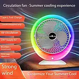 🧡Портативний вентилятор зі зволожувачем повітря Mini Fan, LED RGB підсвітка, USB Type-C, VU-04/JKJ-103, фото 4