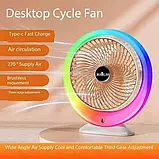 🧡Портативний вентилятор зі зволожувачем повітря Mini Fan, LED RGB підсвітка, USB Type-C, VU-04/JKJ-103, фото 5