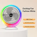 🧡Портативний вентилятор зі зволожувачем повітря Mini Fan, LED RGB підсвітка, USB Type-C, VU-04/JKJ-103, фото 6