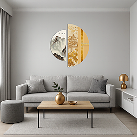 Картина за номерами Японський дух з фарбами металік (напівкруги) 70*70 см Орігамі OSR 1004